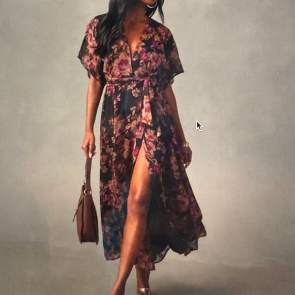 Vici Dresses & Skirts - Vici Moody Floral Feminine Sexy Classy Wrap Maxi Dress Women's Size Medium